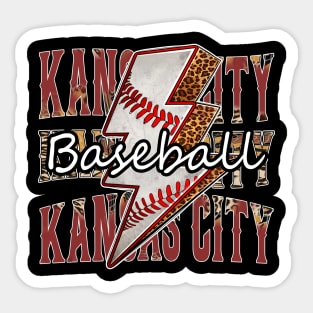 Graphic Baseball Kansas City Proud Name Team Vintage Sticker